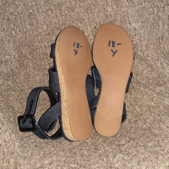 VIA SPIGA-Dianne-Mini Platform Ankle Strap Sandals-Indigo Denim-Sz 6.5-Excellent - Picture 7 of 7